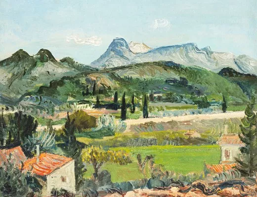 Paysage du Midi aux cyprès